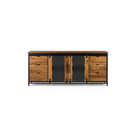 SIDEBOARD aus Mangoholz und schwarzem Metall - Schwarz, Holz (40/80/190cm) - Giner y Colomer