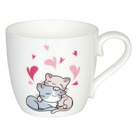 KAFFEEBECHER Lovely Cats - Cuddle - Naturfarben, Keramik (0.43L) - Könitz