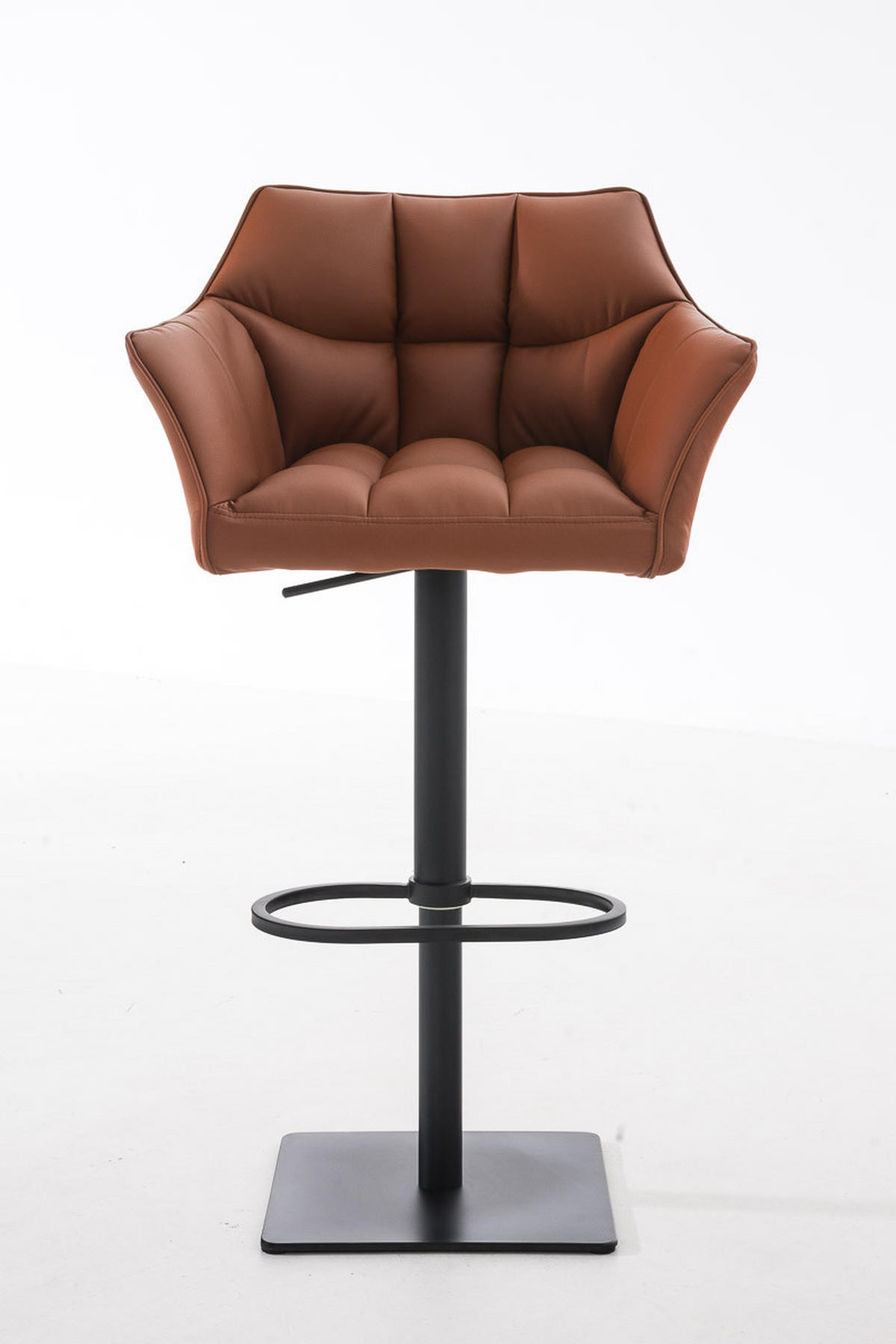 BARHOCKER Lederlook Hellbraun - Hellbraun/Schwarz, Textil/Metall (64/88/45cm) - CLP
