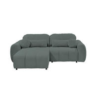 ECKSCHLAFSOFA mit Schlaffunktion und Bettkasten, beidseitig montierbar - Schwarz/Grün, Holz/Kunststoff (260/192cm) - ed exciting design