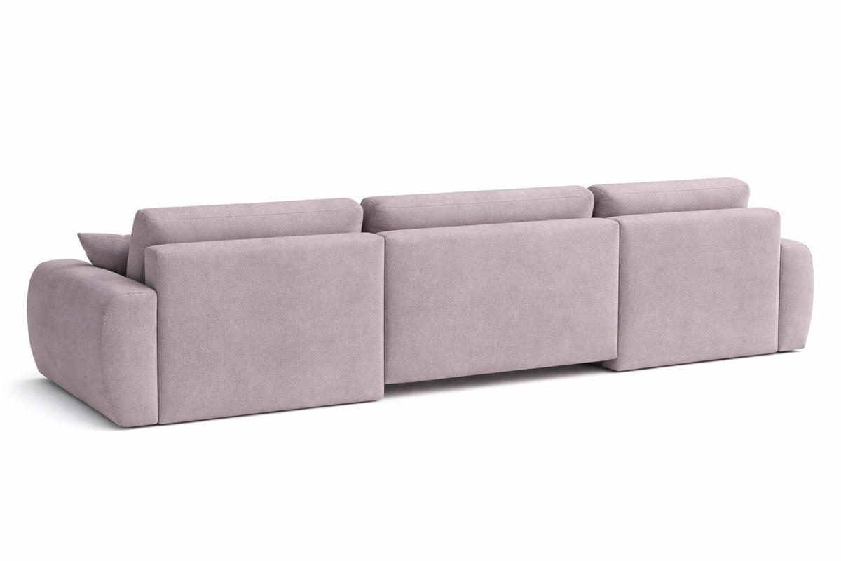 ECKSOFA Mit Schlaffunktion Und Bettkasten U-Form Ariel U, Veloursstoff Salvador, Grau - Grau, Holz (342/142cm) - Kaiser Möbel
