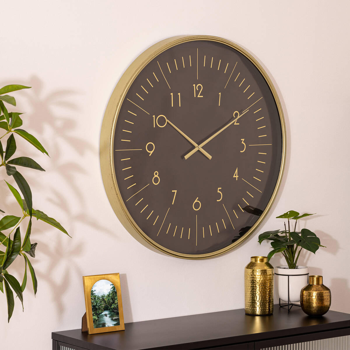 WANDUHR Alfie Ø 75 cm - Schwarz, Kunststoff (75.5/75.5/5.5cm) - Atmosphera Createur d´interieur