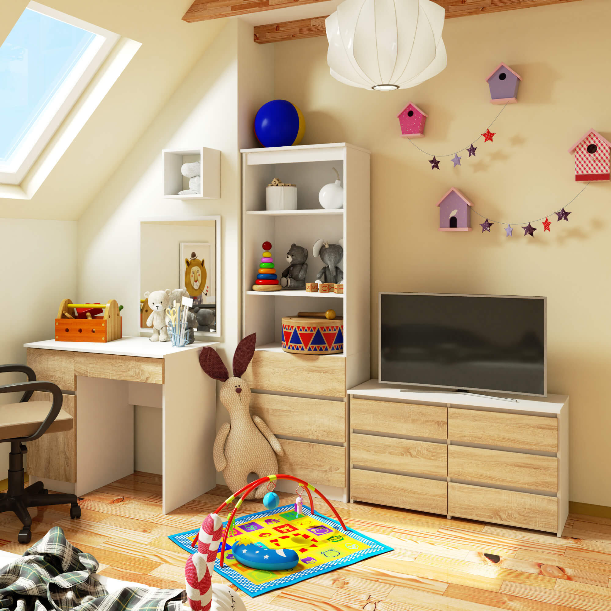 Thumbnail - Raumhirsch Furniture Kommode, Weiß, Holzwerkstoff, 100x57x35 cm, Wohnzimmer, Kommoden & Sideboards, Kommoden