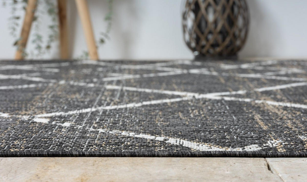 OUTDOORTEPPICH Faby Anthrazit,Sandfarben,Weiß 100/160 cm - Anthrazit, Textil (100/160cm) - My-Rug