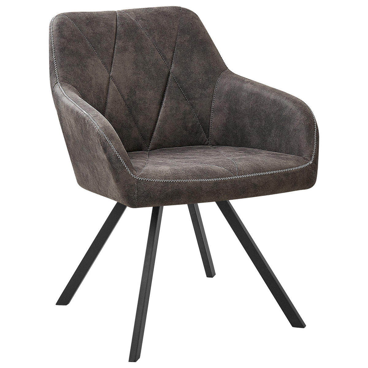 ÉTKEZŐSZÉK 2 darabos Szett Kárpit Szürke Monee - szürke, textil/fém (54/78/62cm) - Beliani
