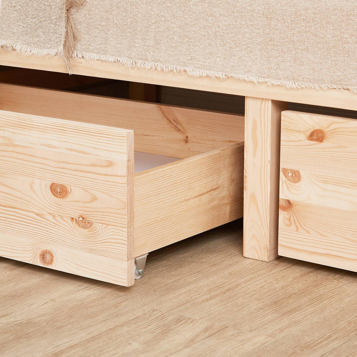STAURAUMBETT mit Matratze 140/200 cm natur - Braun, Holz (140/200cm) - Homestyle4u
