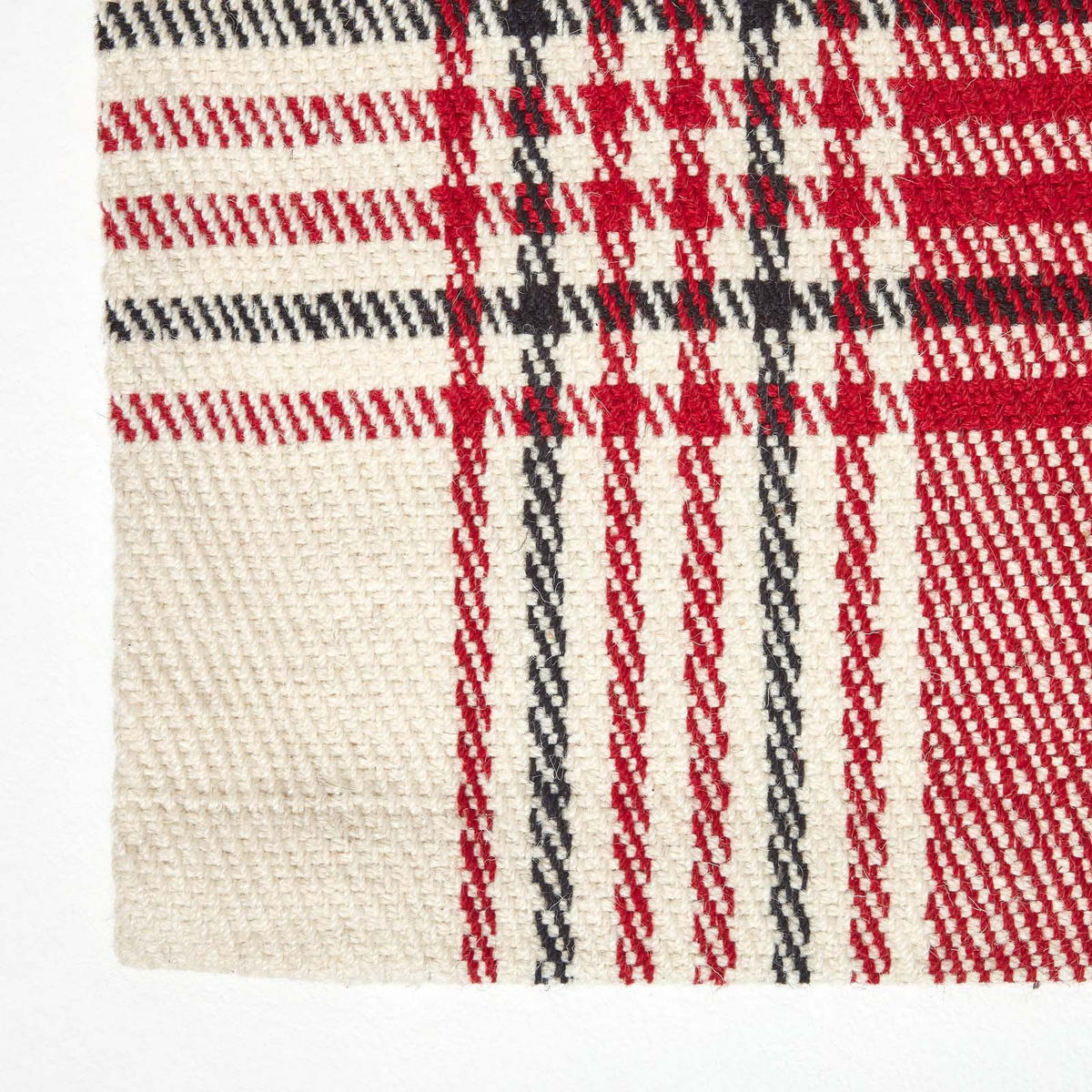 HANDWEBTEPPICH Walker kariert 70/120 cm - Rot, Textil (70/120cm) - Homescapes