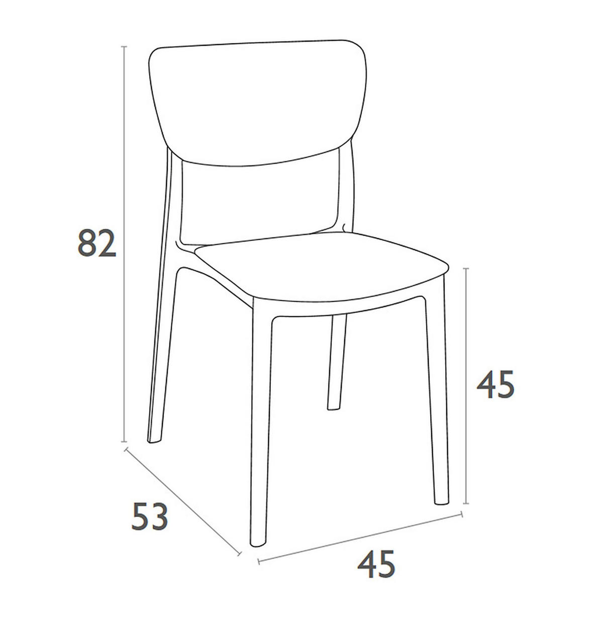 STUHL OMA dunkelgrau - Silberfarben, Kunststoff (39/82/45cm) - Légia Home