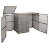 MÜLLTONNENBOX 3er HxBxT 110x195x66cm Poly-Rattan 3x120l Grau - Grau, Kunststoff (195/110/66cm) - PROREGAL
