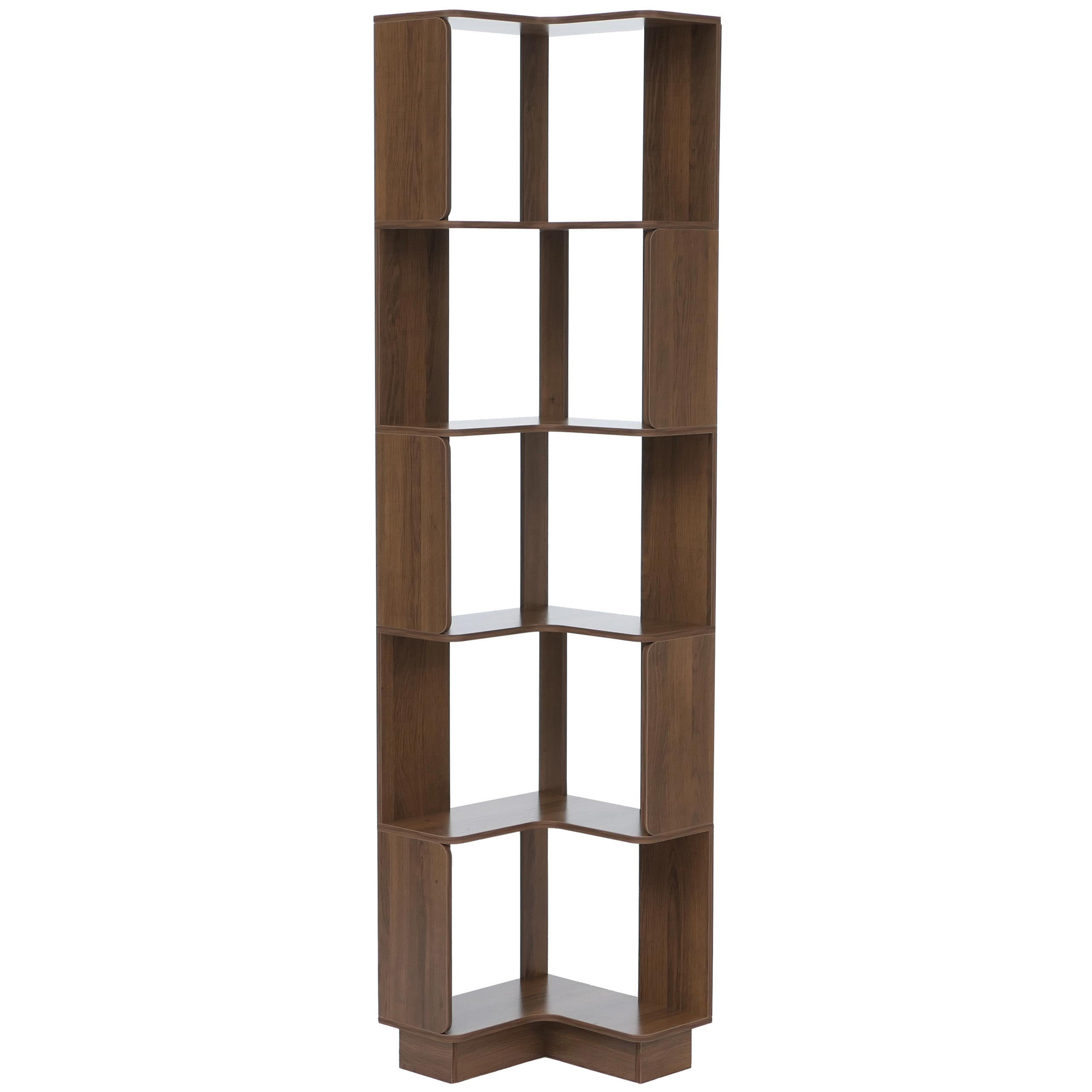 ECK-BÜCHERREGAL Braun - Braun, Holz (40/175/40cm) - MCW