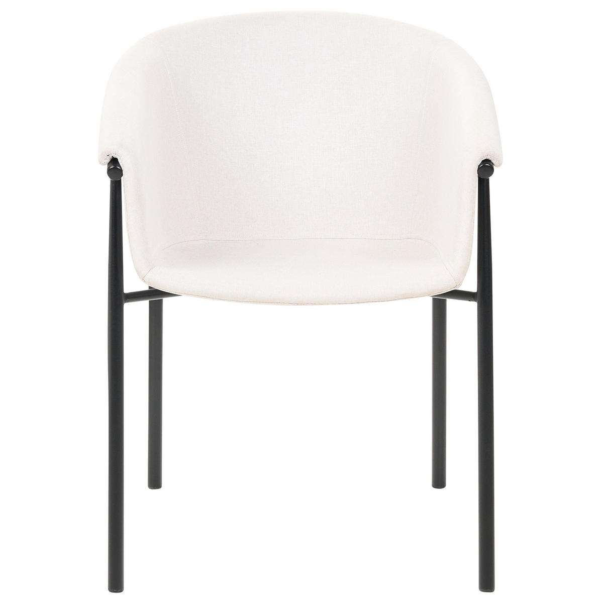 ÉTKEZŐSZÉK 2 darabos Szett Poliészter Bézs Ames - bézs, textil/fém (57/80/56cm) - Beliani
