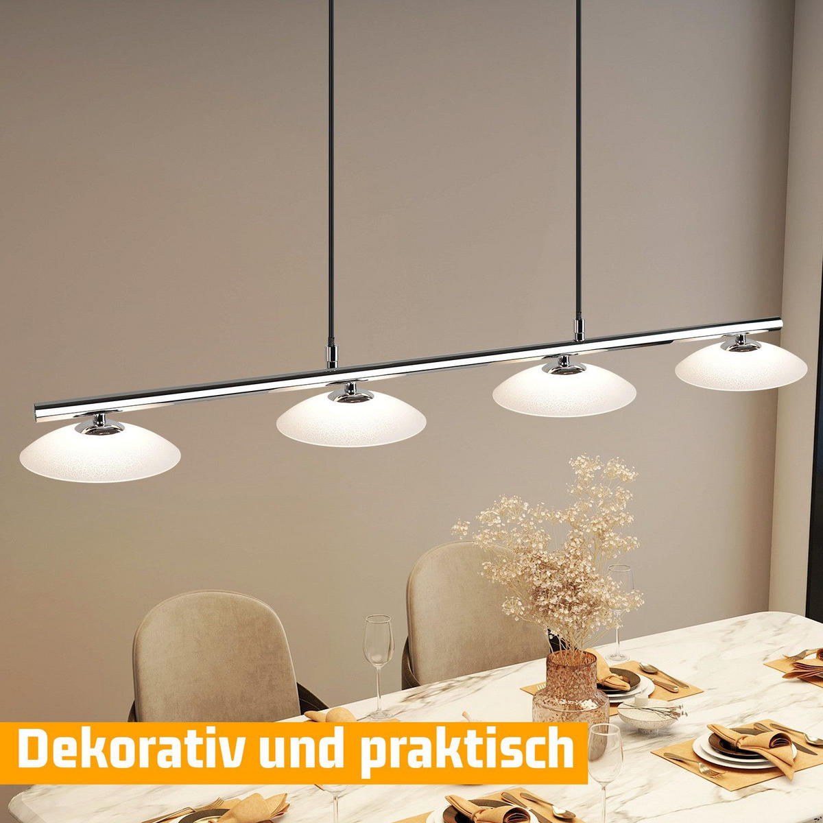 HÄNGELEUCHTE Zorvq 35/133/64 cm - Alufarben, Metall (64/35/133cm) - ZMH
