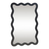 NÁSTĚNNÉ ZRCADLO Koster - černá, kompozitní dřevo/sklo (60/90/60cm) - [en.casa]