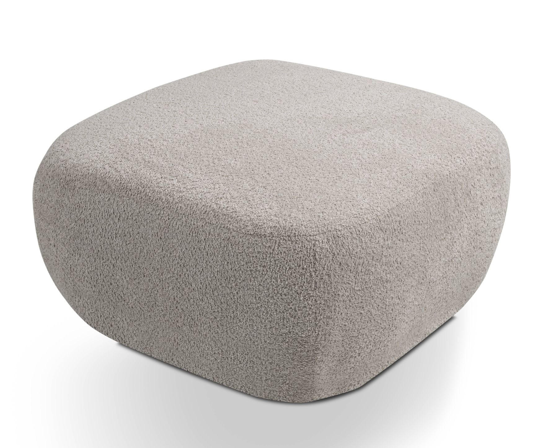 HOCKER Dunkelgrau LIO Bezug Abriamo Auf Schwarzen Niedrigen Beinen - Grau, Textil (75/39/75cm) - Sepro Meble