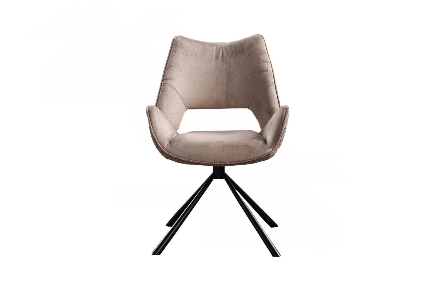 ESSZIMMERSTUHL VELO Steingrau Webstoff - Greige/Schwarz, Kunststoff/Textil (57/89/61cm) - KAWOLA