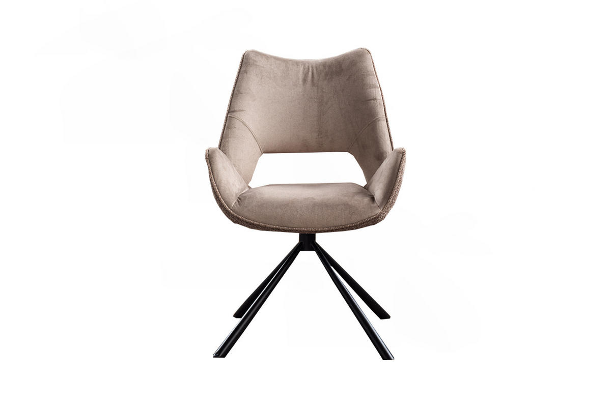ESSZIMMERSTUHL VELO Steingrau Webstoff - Greige/Schwarz, Kunststoff/Textil (57/89/61cm) - KAWOLA
