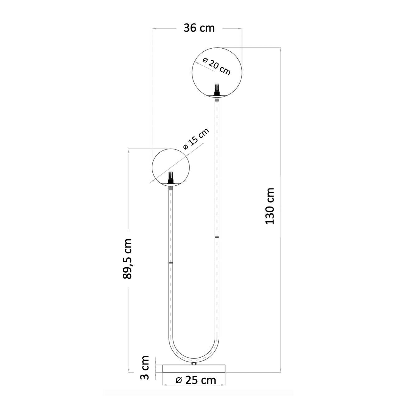 STEHLEUCHTE Ciarella, Gold / Messing, 130cm - Goldfarben, Glas (130/36/130cm) - KOSILUM