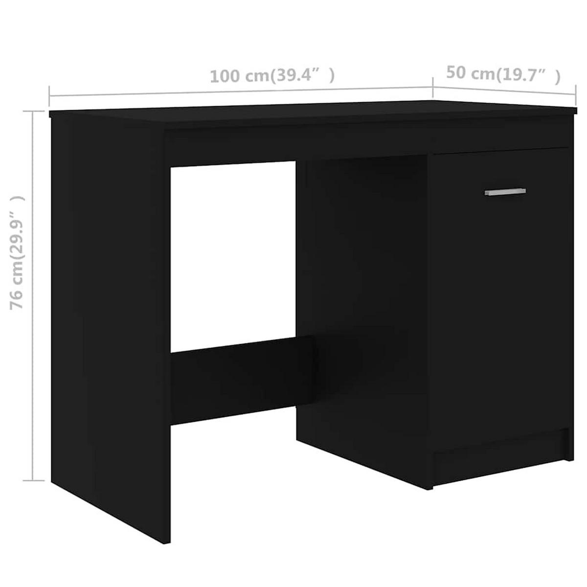 SCHREIBTISCH mit 1 Schrank 100/50/76 cm aus Holzwerkstoff Schwarz - Schwarz, Holz (50/100/76cm) - vidaXL