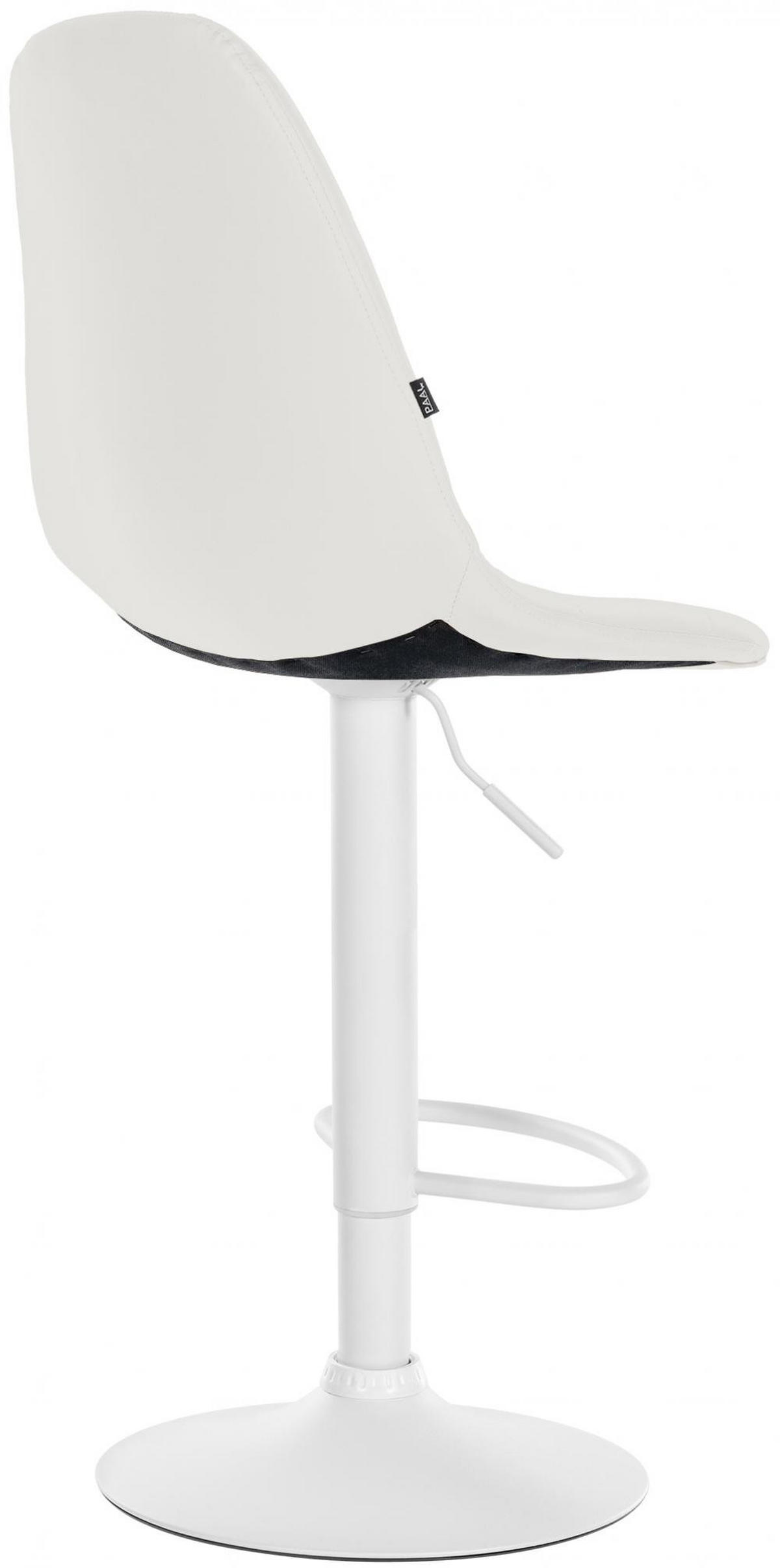 BARSTOL Elmore konstläder - Vit, Textil/Metall (47/58/56cm) - CLP