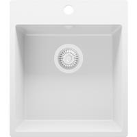 SPÜLBECKEN Riga, 2-er set Alles Weiß 43/50 cm 1 Becken + Ablauf-Set ab 45er Unterschrank - Weiß, Kunststoff (43/20/50cm) - Primagran