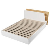 STAURAUMBETT 140/200 cm DE-04841, mit LED und Hydraulik in Weiß - Weiß, Holz/Holzwerkstoff (140/200cm) - ComfortXL