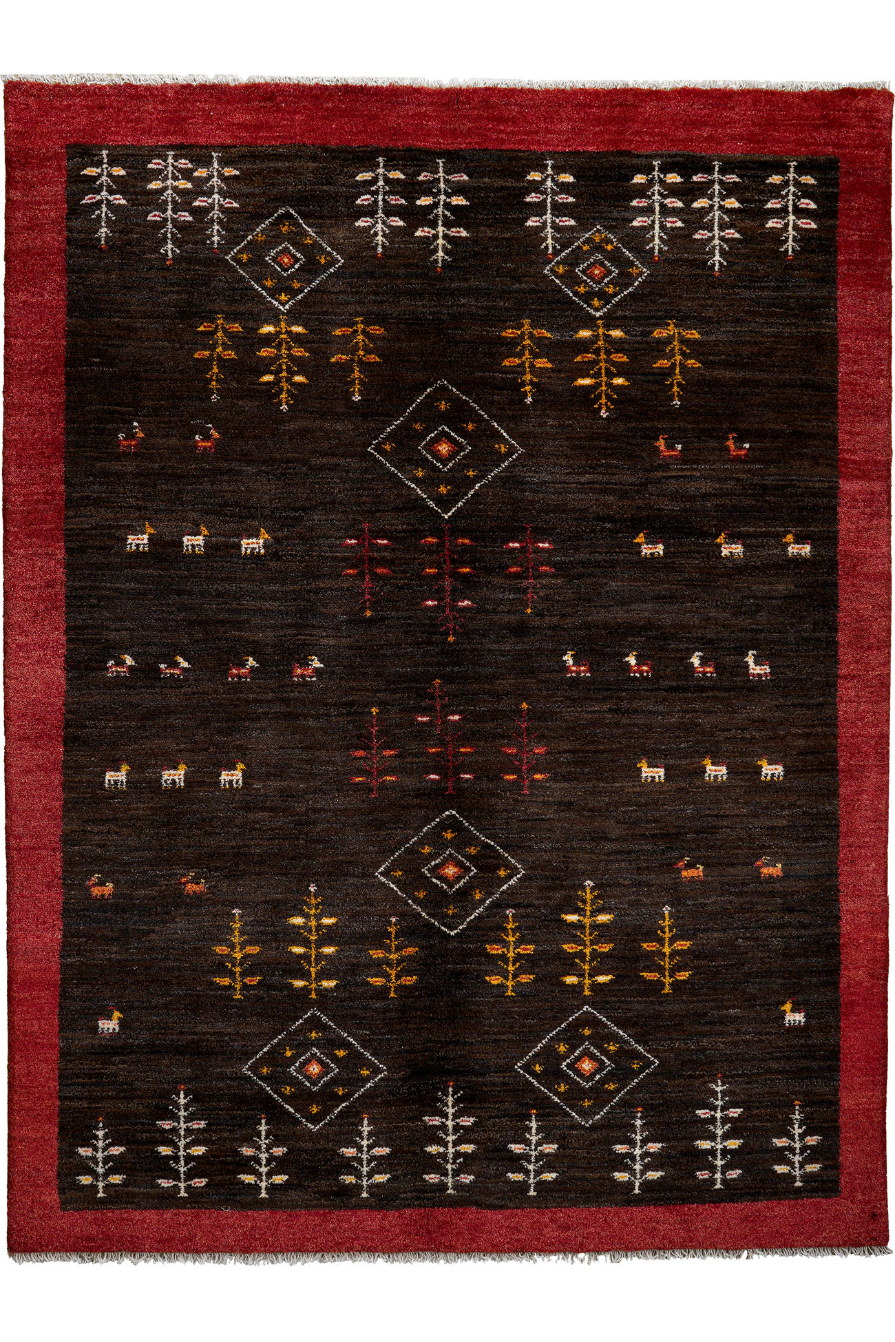 TEPPICH Gabbeh Sonnat Schwarz 199/151 cm Schurwolle - Schwarz, Textil (151/199cm) - Looma