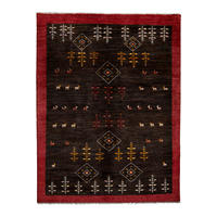 TEPPICH Gabbeh Sonnat Schwarz 199/151 cm Schurwolle - Schwarz, Textil (151/199cm) - Looma