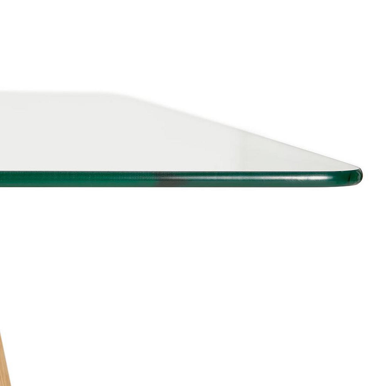 ESSTISCH – Glas Eiche 180x90 cm Transparent Modern - Transparent/Beige, Glas/Eichenholz (90/180/75cm) - KADIMA DESIGN