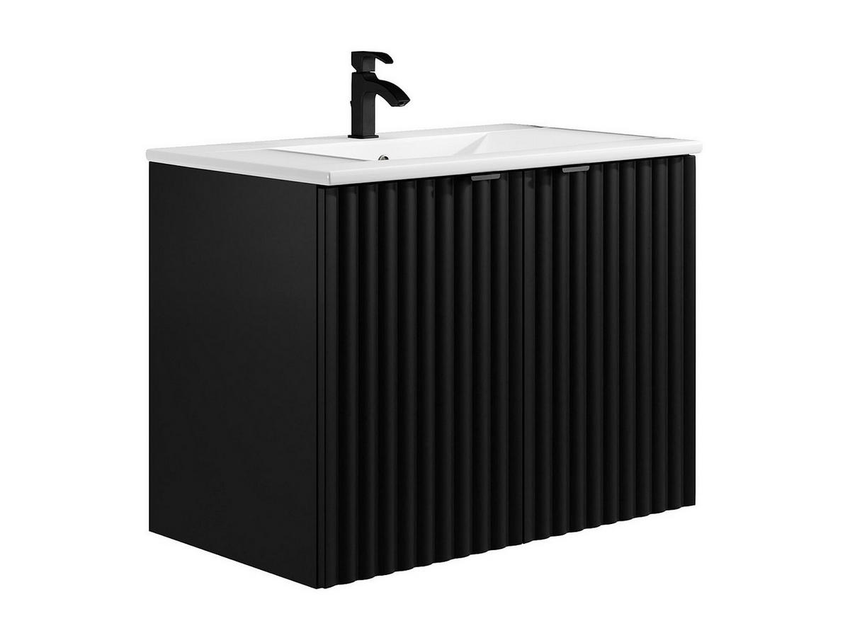 EINZELWASCHTISCH - 80 cm x 44 cm - Holz, Platte - Schwarz - ZILGA - Schwarz, Holz (80/60/44cm) - Vente-Unique