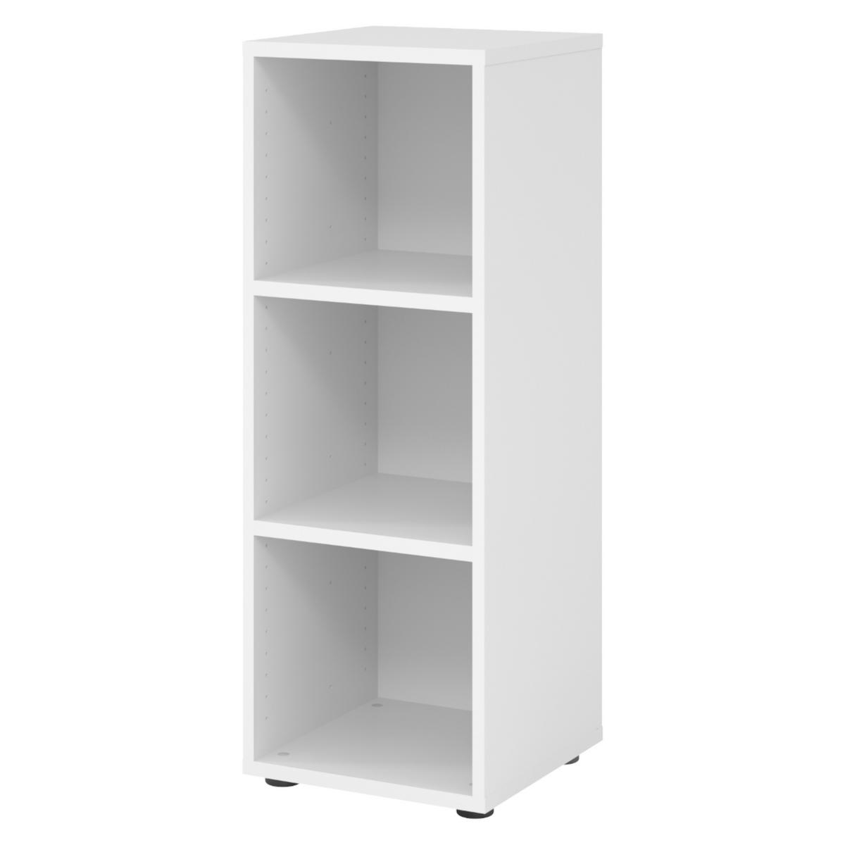 REGAL - 3 Ordnerhöhen 40/40/110 cm in Weiß - Weiß, Holzwerkstoff (40/110/40cm) - bümö