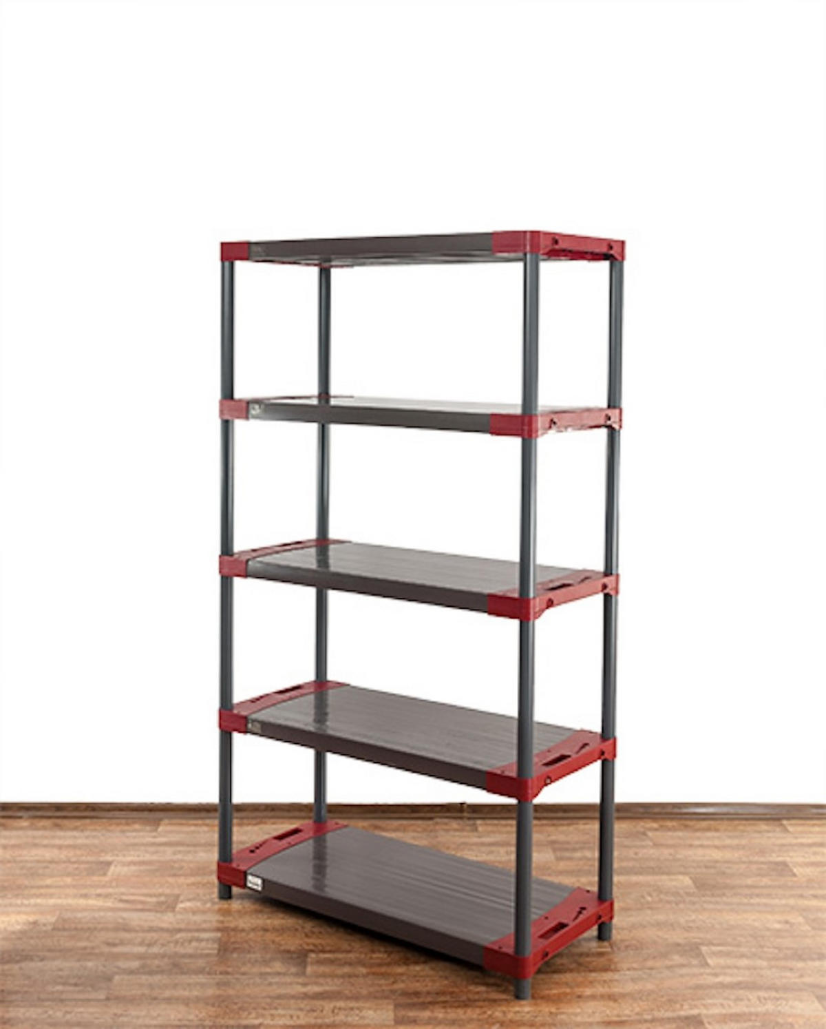 KUNSTSTOFFREGAL BIG GREY BEAR Tall 180x100x46cm Fachlast 160kg Grau-Rot - Rot, Kunststoff (100/180/46cm) - PROREGAL