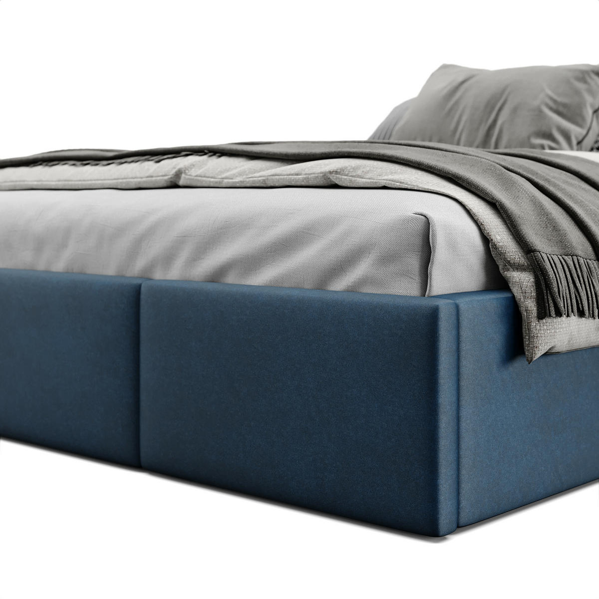 POLSTERBETT für Schlafzimmer Bett mit Stauraum Dunkelblau 180x200cm - Dunkelblau, Holzwerkstoff/Textil (180/200cm) - Muralo