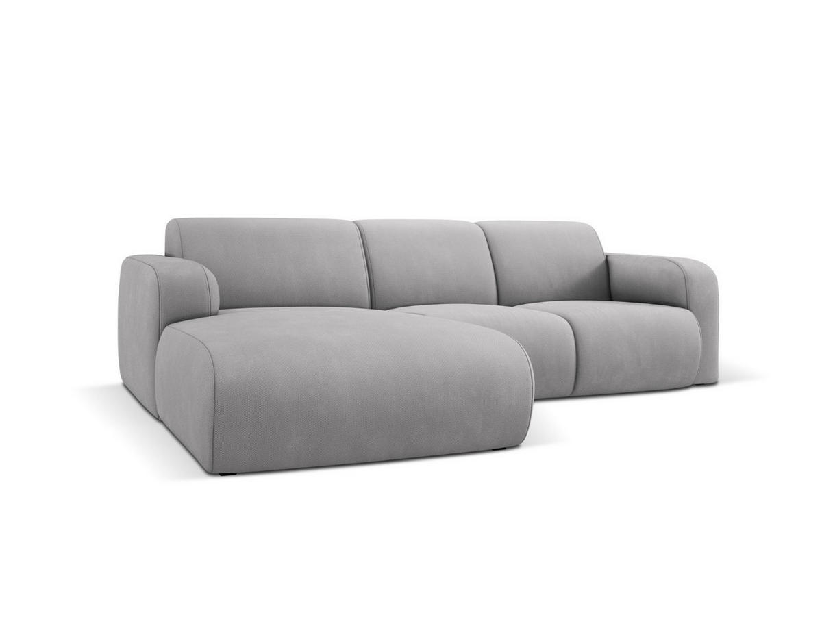 ECKSOFA links Molino aus strukturiertem Stoff hellgrau 4 Sitzplätze - Hellgrau, Textil (170/250cm) - Micadoni