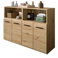 BADKOMMODE Set Eiche Artisan, 2x Badkommode 60 x 80 cm, Cover - Schwarz/Eiche Artisan, Holzwerkstoff/Kunststoff (120/80/30cm) - Inn.Furn