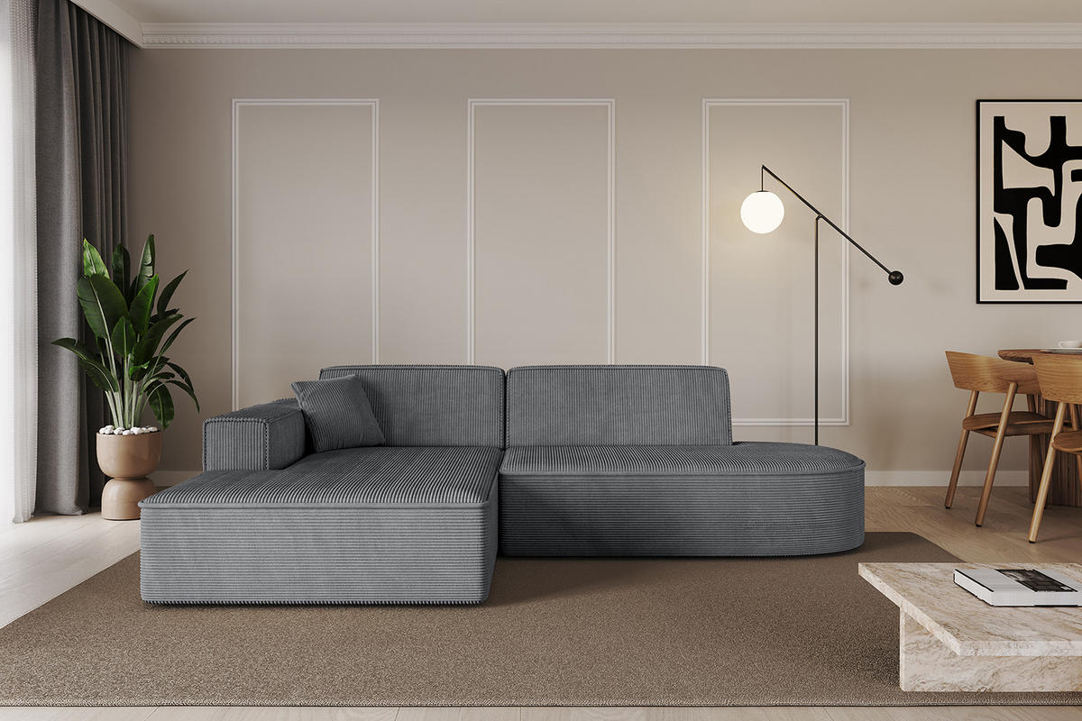 ECKSOFA Ottomane Links IREA-L1-v4 - 234x171x79 cm Duneklgrau - Dunkelgrau, Holzwerkstoff/Textil (234/171cm) - ALTDECOR