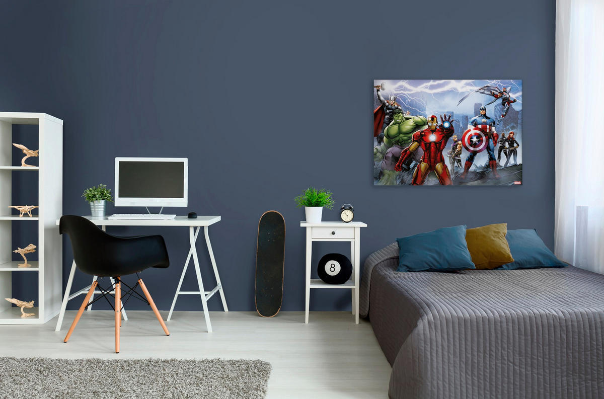 LEINWANDBILD Marvel Avengers Unleashed - Leinwand 70x50cm - Multicolor, Holzwerkstoff (50/70cm) - Marvel