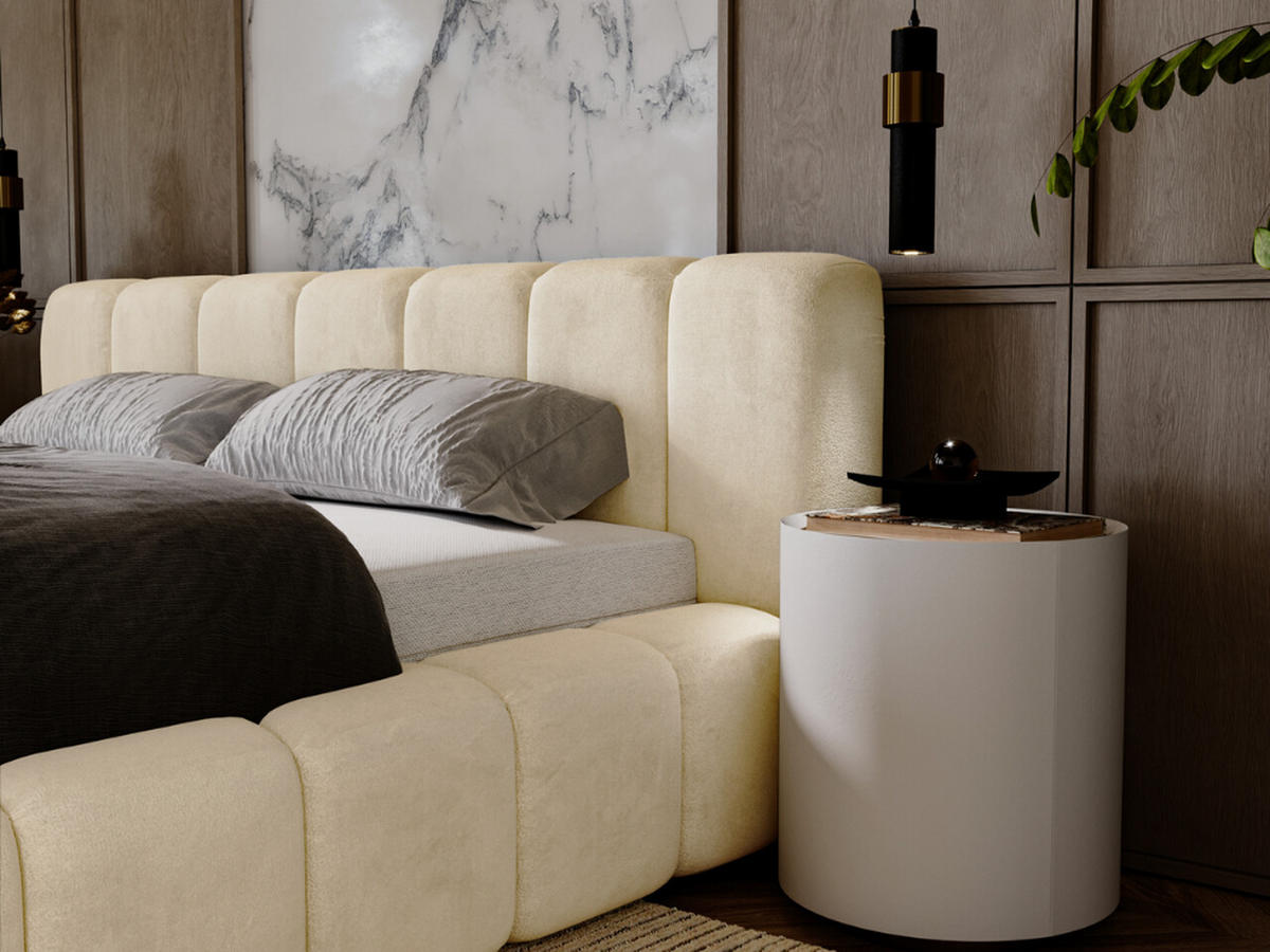 POLSTERBETT Ibiza 140x200 Creme - Creme/Naturfarben, Holz/Textil (140/200cm) - Graingold