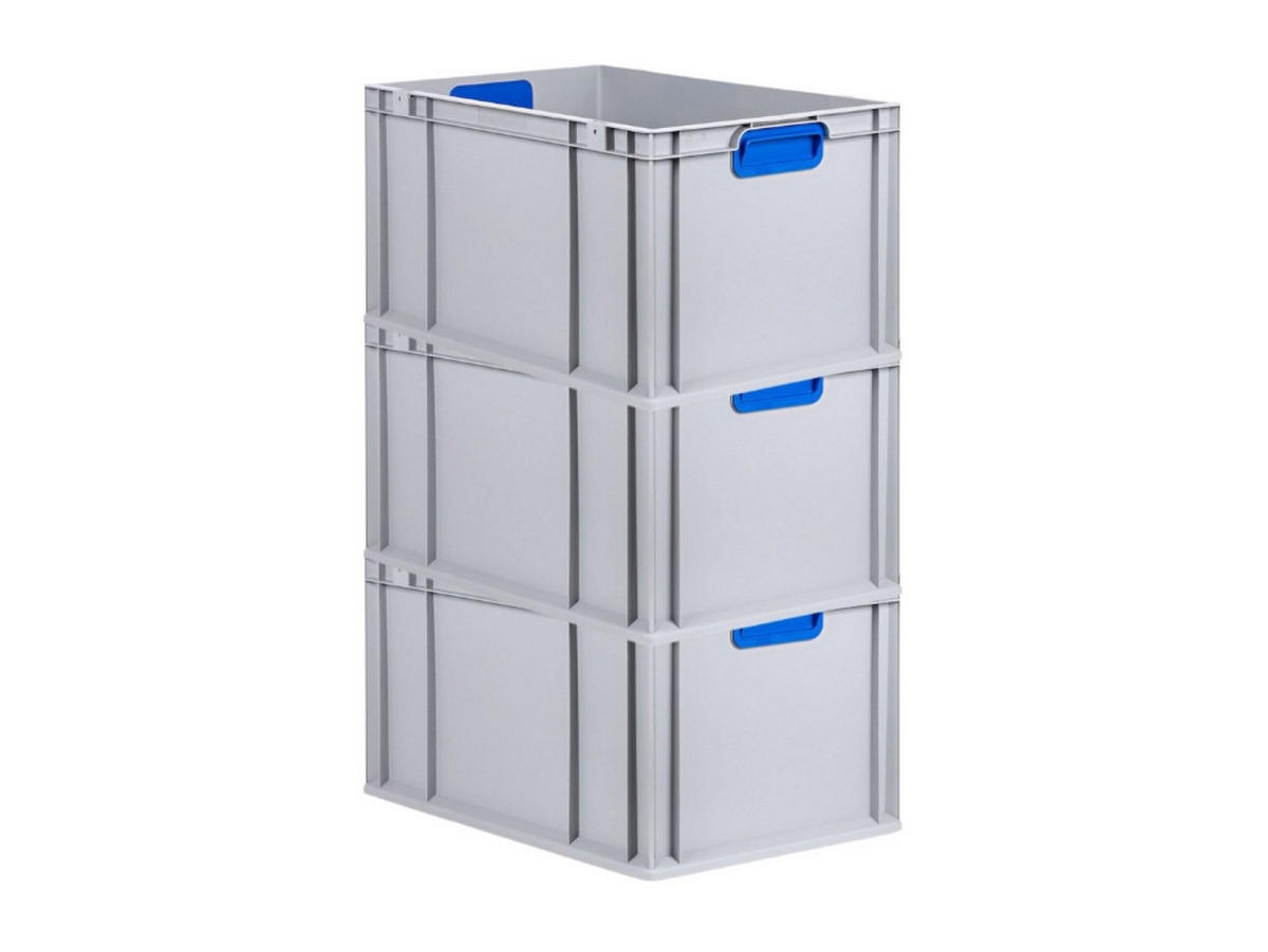 EUROBOX 3x Nextgen Color 32x40x60cm 65 Liter Griffe Blau Geschlossen - Blau, Kunststoff (40/22/60cm) - PROREGAL