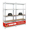 KELLERREGAL Gorilla 2er-Set mit 2x 180x90x40 cm Fachlast 175 kg Verzinkt - Silberfarben, Metall (90/180/40cm) - PROREGAL