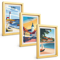 BILDER SET 3er Set - 20x30 cm Goldrahmen - Stadtansichten Ustka Tarnów Sopot - Goldfarben, Kunststoff (20/30cm) - TULUP