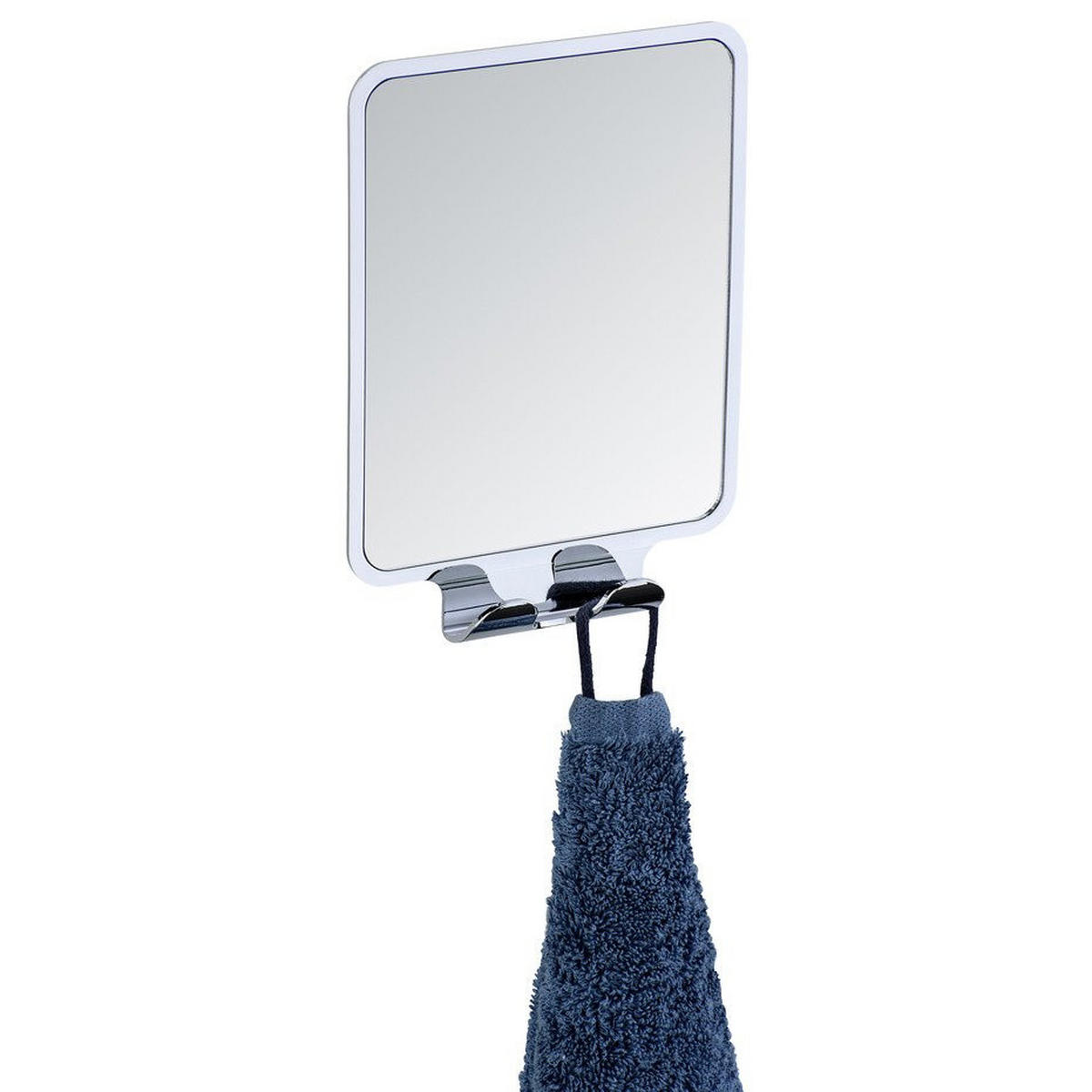 KOSMETIKSPIEGEL Vacuum-Loc Quadro 8/14/20 cm - Silberfarben, Glas (14/20/8cm) - Wenko