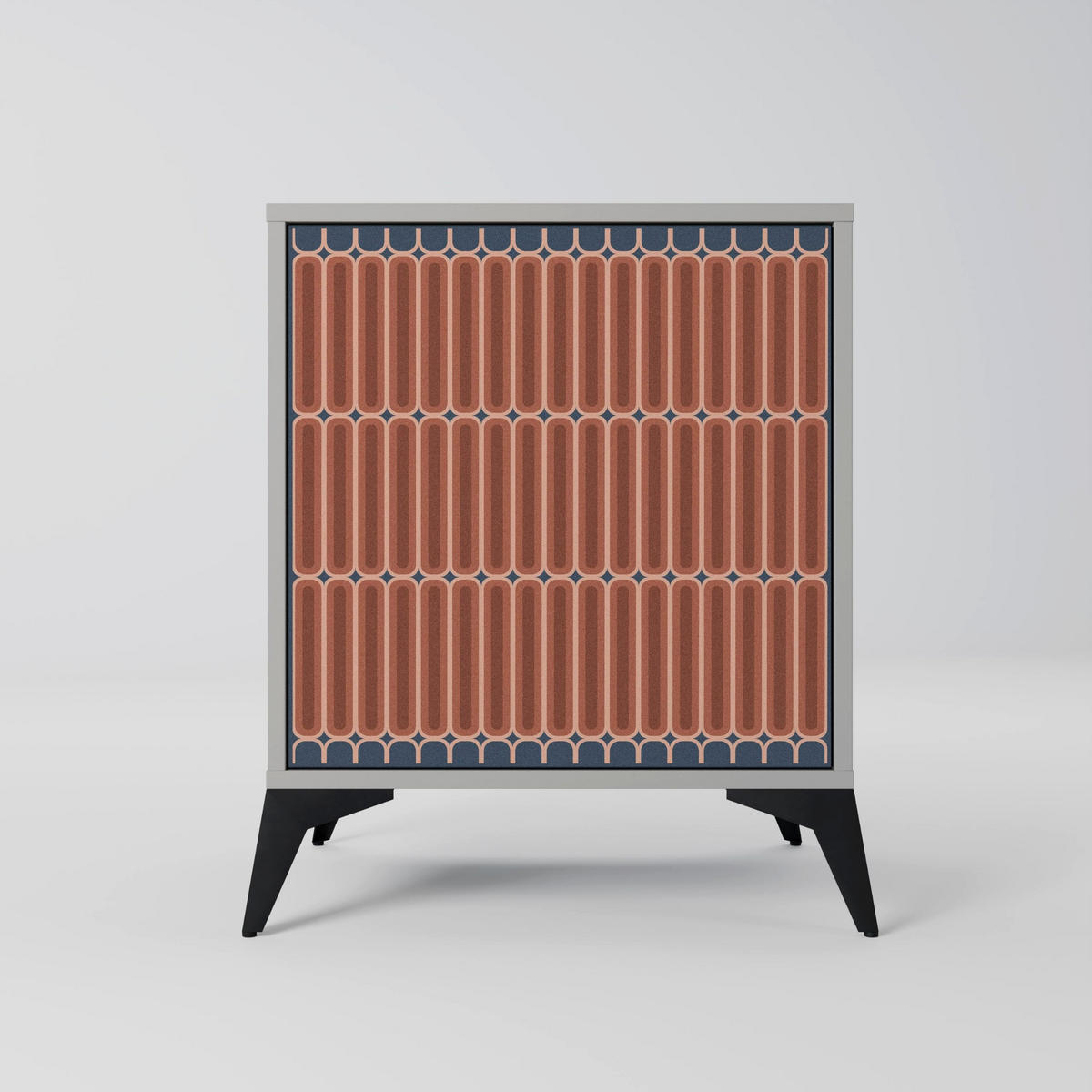 SIDEBOARD HYPNOTIC GATE, Grau, 57,5x42x75,5 cm, Goldfarbene Metallfüße - Goldfarben/Multicolor, Holzwerkstoff/Metall (57.5/75.5/42cm) - SpaceRebels