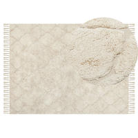 KURZFLOR-TEPPICH Silchar 200/140 cm - Beige, Textil (140/200cm) - Beliani