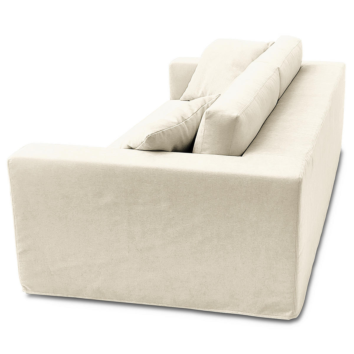 3-SITZER SOFA mit Wechselbezug - Webstoff - Creme, Textil (245/63/122cm) - home24