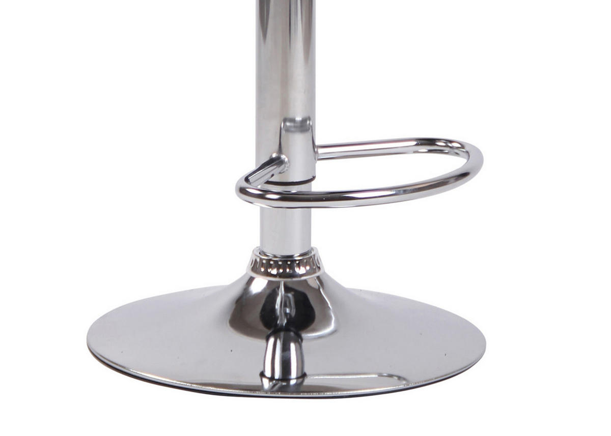 BARHOCKER Lento Gestell Metall in Chromoptik Kunstleder Weiß - Chromfarben/Weiß, Kunststoff/Metall (50/108/50cm) - TPFLiving