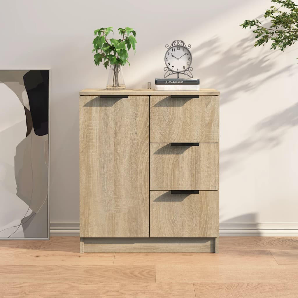SIDEBOARD mit 3 Schubladen, 1 Tür 60/30/70 cm aus Holzwerkstoff Sonoma-Eiche Dekor - Sonoma Eiche, Holz (60/70/30cm) - vidaXL