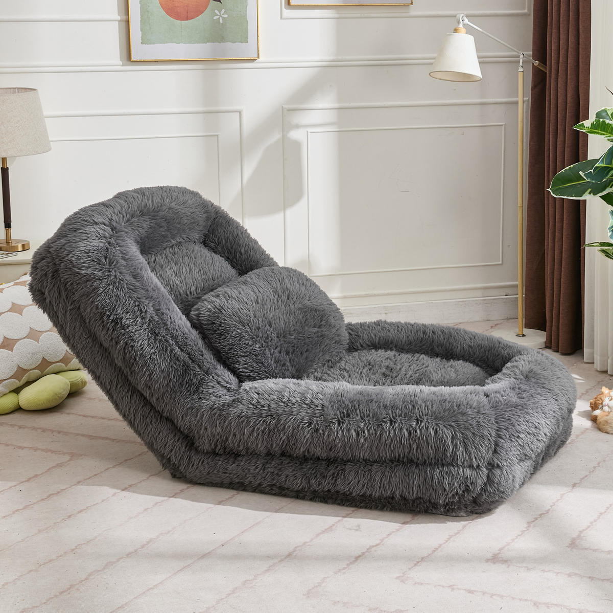 BODENSESSEL 5-fach verstellbar 102 x 89 x 88 cm Dark Grey - Dunkelgrau, Kunststoff (89/88/102cm) - Beauniv