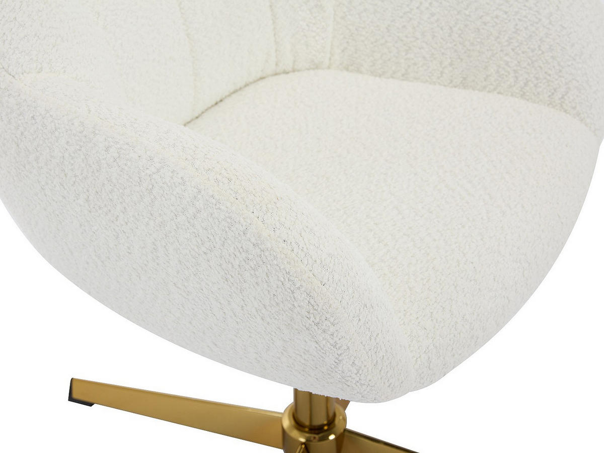 BÜROSTUHL - 59.5 cm x 61 cm - stoff - weiß Lanciega - Weiß, Textil (59.5/79/61cm) - Vente-Unique
