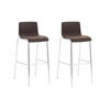 BARHOCKER 2er Set Stoff braun - Chromfarben/Braun, Textil/Metall (43/100/48cm) - CLP