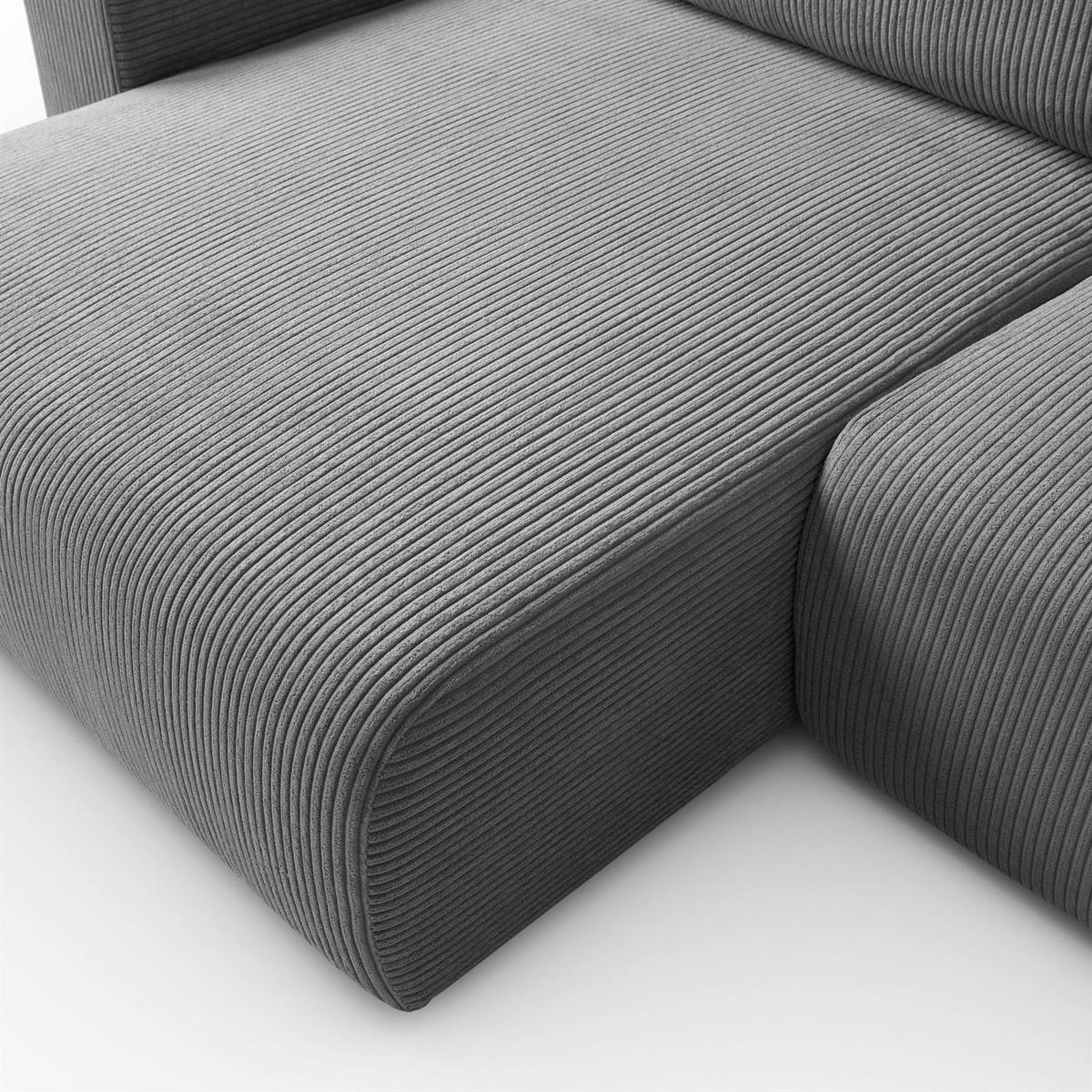 ECKSOFA OPERA L-Form mit Schlaffunktion und Bettkasten, Poso 60 - Grau, Textil (247/143cm) - Lookway
